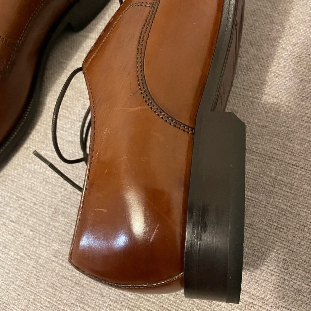 Bostonian Ricardo Lace Up Brown Derby Dress Shoes, Genuine Leather Round Toe 9 - Picture 13 of 16